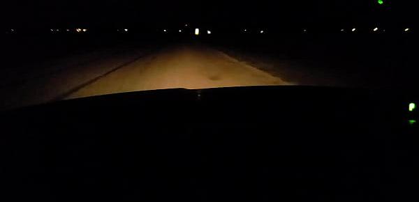  Voyeur stripping by road and driving naked with soft cock and sexy body